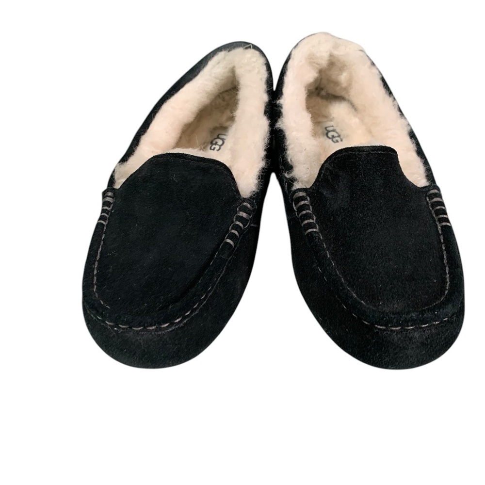 UGG Ansley Black Loafers Slip-Ons with Cozy Sheepskin Lining - Picture 12 of 12